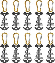 NACETURE Tent Rope Tightener with Clips - Aluminum Deck Tie Down, Black 10 Pack - £32.75 GBP