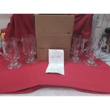 Princess House Heritage Crystal Pedestal Beverage Mugs, Set of 4, NIB, G... - $53.45