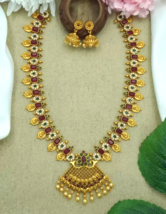 Bollywood Ethnic Indian Bridal CZ Gold Choker Necklace Earrings Jewelry Set - £28.68 GBP