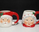 NEW Evergreen Santa Claus and Mrs. Claus Figural Mugs 20 OZ Ceramic - $59.99