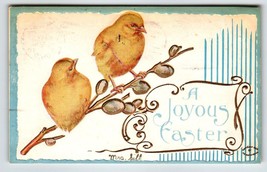 Joyous Easter Postcard Baby Chicks Ullman Embossed Vintage 1910 Series 2369 - £6.64 GBP