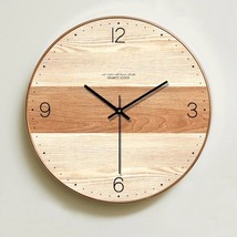 14 Inch Large Modern Simple Silent Wooden Wall Clock for Bedroom Wall Ar... - $39.00