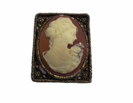 Vintage Cameo Brooch Pin Victorian Lady Steampunk cottagecore grannycore - £10.32 GBP