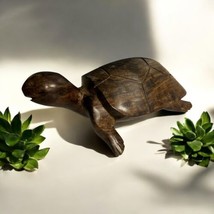 Vintage Hand Carved Large 10”  Solid Heavy Ironwood Turtle Sculpture - $39.59