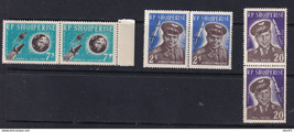 Albania 1963 Space Vostok MNHvPair  Perf 7.5l plate variety 2 stamps 15365 - £15.82 GBP