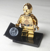 C-3PO Gold Chrome Star Wars Minifigure +Stand The Last Jedi Rebels Clone US SELL - £11.95 GBP