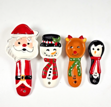 Sleigh Bell Bistro Christmas Measuring Spoon Set Santa Rudolph Snowman 4pc - $9.90