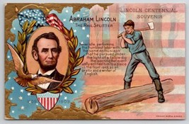 Abraham Lincoln the Rail Splitter Centennial Souvenir Postcard C23 - £7.00 GBP