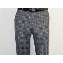 Mens Suit RENOIR English Plaid Window Pane Stretch Slim Fit Comfort 293-14 Gray image 12