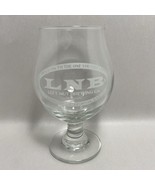 LNB Left Nut Brewing Co Pedestal Fat Boy Beer Glass White Graphics EUC - £8.60 GBP