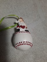 Avon 1996 Santa Sports Baseball Ornament 3&quot; Christmas Holiday - $5.79