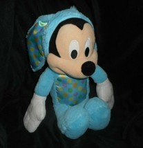 16&quot; Disney Easter Blue Mickey Mouse Bunny Rabbit Polka Dots Stuffed Animal Plush - £22.77 GBP
