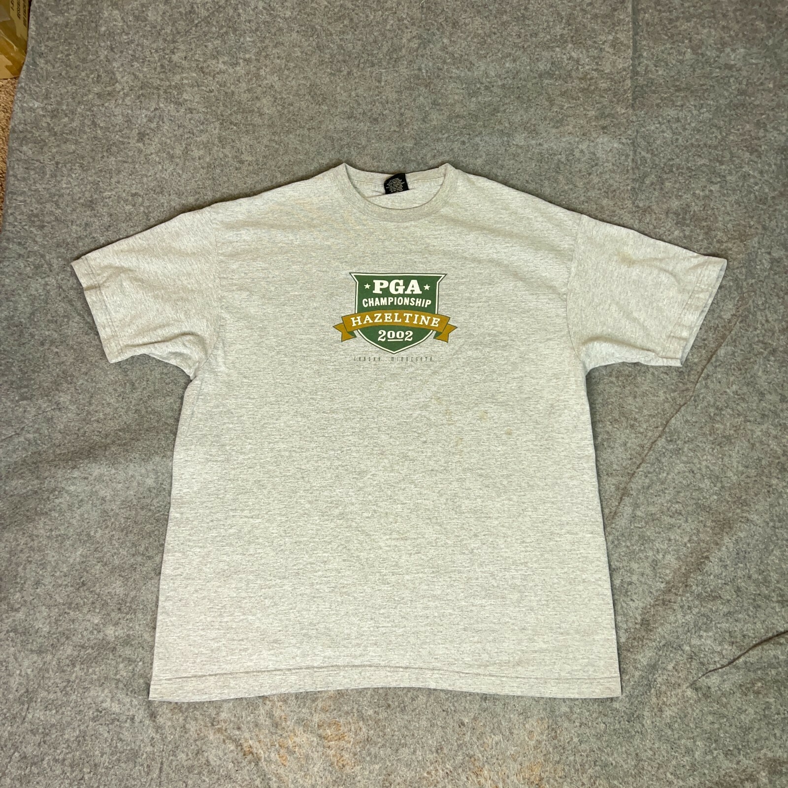 Vintage PGA Shirt Extra Large Gray Tee T Championship Golf 2002 Hazeltin... - £14.29 GBP