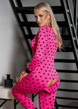 Sexy Pyjama Jumpsuit with Butt Flap Ladies Sleepsuit Onezee - Candy - £75.93 GBP