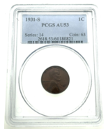 1931-S 1C Lincoln Cent Graded by PCGS as AU53 About Uncirculated - $204.22 CAD