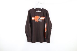 Vtg Majestic Mens XL Faded Cleveland Browns Football Long Sleeve T-Shirt Brown - £31.24 GBP