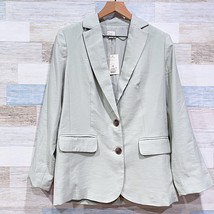 A New Day Spring Blazer Green Two Button Lined Relaxed Fit Longline Wome... - $29.69