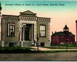 Carnegie Library and Adams County Courthouse Ritzville WA DB Postcard J1 - $15.79