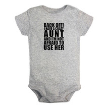 Back Off I Have A Crazy Aunt Print Baby Bodysuit Newborn Romper Toddler ... - £8.22 GBP