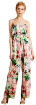 Anthropologie Ikebana Silk Jumpsuit Medium 6 8 Tiered Happy Floral Cool ... - $133.80