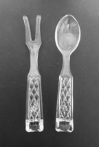 Anchor Hocking Wexford Glass Fork and Spoon Salad Serving Set Diamond Pattern - £16.93 GBP