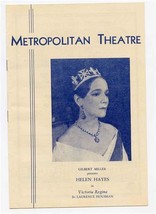 Helen Hayes Victoria Regina Program 1937 Metropolitan Theatre Seattle WA - £13.96 GBP