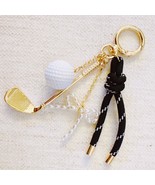 Par Tee Golf Bag Charm Keychain Golf Charms Black Gold - €23,99 EUR