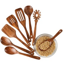 Wooden Spoons For Cooking, 8 Pcs Kitchen Utensils Set, Wooden Utensils For Cooki - £34.78 GBP
