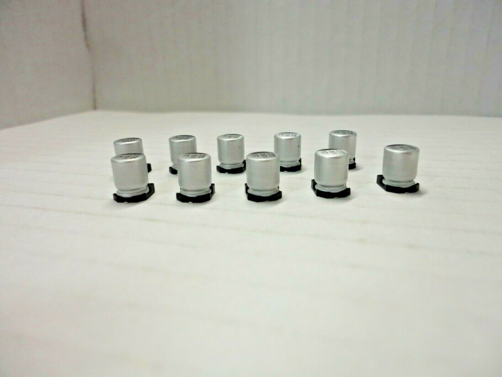 10 Pcs Pack Lot Set uF SMD Aluminum Electrolytic Solid Capacitor Surface Mounted - $10.83