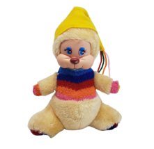 Vintage Porto Play Light Up Gloworm Style Rainbow Bear Stuffed Animal Plush Toy - £37.21 GBP