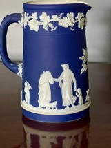 Vintage / Antique Cobalt Blue 5&quot; Wedgwood Jasperware Pitcher - $33.97 CAD