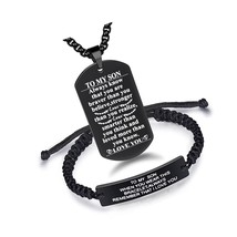 Necklace Gifts for Men, Dog Tag Necklace | Braided | - £49.77 GBP