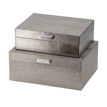 Silver Decorative Storage Boxes Set of 2 Keepsake and Memento Trinket Storage - £59.35 GBP
