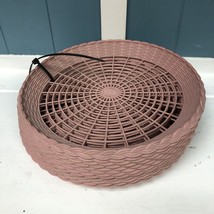Vintage Set of 12 Plastic Basket Weave Paper Plate Holders 9” Wide Dusty... - $31.97