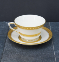 Set of 6 - Royal Worcester Coronet Tea Cup Saucer Fine Bone China Gold Encrusted - £79.08 GBP