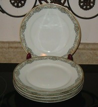 5pc Theodore Haviland Limoges France Pink Floral &amp; Gold 9-5/8&quot; Bread Pla... - $64.99