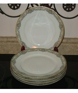 5pc Theodore Haviland Limoges France Pink Floral &amp; Gold 9-5/8&quot; Bread Pla... - €56,05 EUR