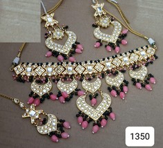 Kundan bridal jewelry heavey Meena bollywood tradtional ethnic jewellery set - £109.96 GBP