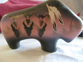 Native American pottery buffalo signed - £35.26 GBP