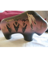 Native American pottery buffalo signed - $45.00
