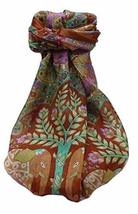 Mulberry Silk Traditional Long Scarf Zhu Copper by Pashmina &amp; Silk - £19.02 GBP