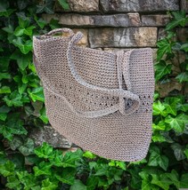 Crochet  Paper yarn bag, knitting bag,Handmade Paper Yarn Bag,  eco-friendly Pap - £36.14 GBP