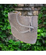 Crochet  Paper yarn bag, knitting bag,Handmade Paper Yarn Bag,  eco-frie... - £32.19 GBP