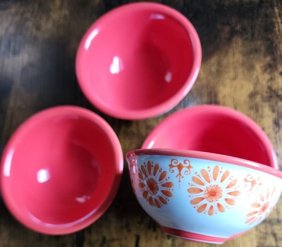 Four (4) Pioneer Woman ~ Multicolored ~ Floral ~ Stoneware ~ 3.12&quot; Dip B... - $22.44