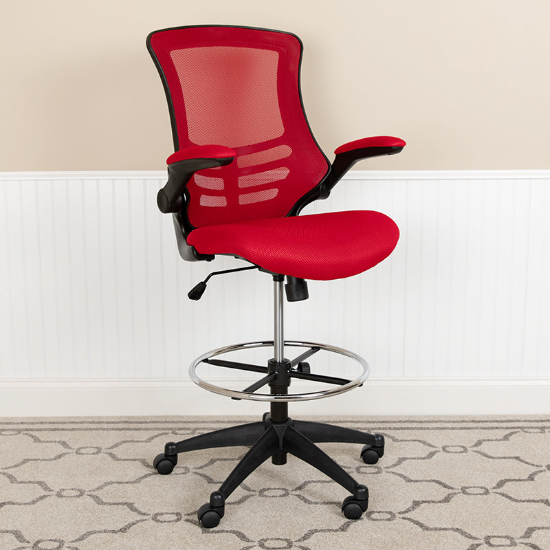 Red Mesh Draft Chair BL-X-5M-D-RED-GG