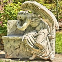 Zaer Ltd. Large Magnesium Angel Statues (Outdoor Safe) (35T Napping On Bench Se - £298.77 GBP+