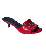 Donald Pliner Red Patent Leather Slide Shoe New Rhinestone Peace Sign NW... - $151.73 CAD