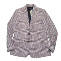 NWT J.Crew Boyfriend Blazer in Ivory Burgundy Shadow Houndstooth Wool Jacket 4 - £110.91 GBP