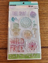 Mandala Free Spirit Clear Acrylic Stamp &amp; Stencil Set by Recollections NEW! - $4.74