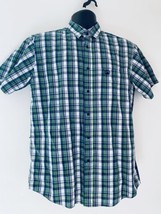 Berg Outdoor White Green Checked Short Sleeved Men’s Shirt Size M - £14.63 GBP